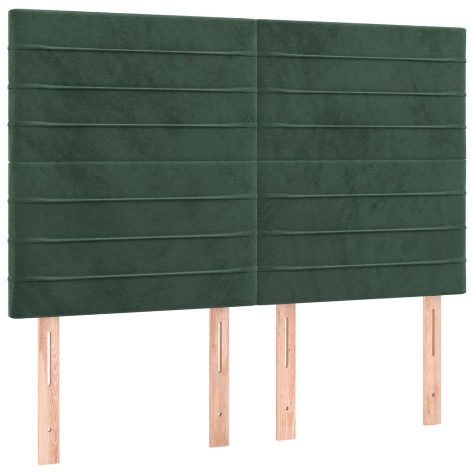 Cabeceros 4 unidades terciopelo verde oscuro 72x5x78/88