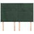 Cabeceros 4 unidades terciopelo verde oscuro 72x5x78/88