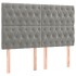 Cabeceros 4 unidades de terciopelo gris claro 80x7x78/88