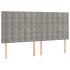 Cabeceros 4 unidades de terciopelo gris claro 90x5x78/88
