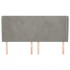 Cabecero con orejas de terciopelo gris claro 163x23x118/128