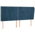 Cabecero con orejas de terciopelo azul oscuro 163x23x118/128