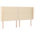 Cabecero con orejas de tela color crema 203x23x118/128