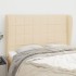 Cabecero con orejas de tela color crema 147x23x118/128