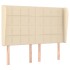 Cabecero con orejas de tela color crema 147x23x118/128