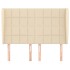 Cabecero con orejas de tela color crema 147x23x118/128