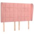 Cabecero con orejas de terciopelo rosa 147x23x118/128