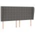 Cabecero con orejas cuero sintético gris 203x23x118/128