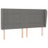 Cabecero con orejas de tela gris oscuro 183x23x118/128