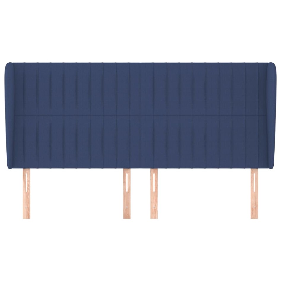 Cabecero con orejas de tela azul 203x23x118/128