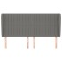 Cabecero con orejas de tela gris oscuro 203x23x118/128