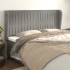 Cabecero con orejas de terciopelo gris claro 163x23x118/128