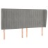 Cabecero con orejas de terciopelo gris claro 163x23x118/128