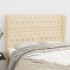 Cabecero con orejas de tela color crema 147x23x118/128