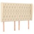 Cabecero con orejas de tela color crema 147x23x118/128