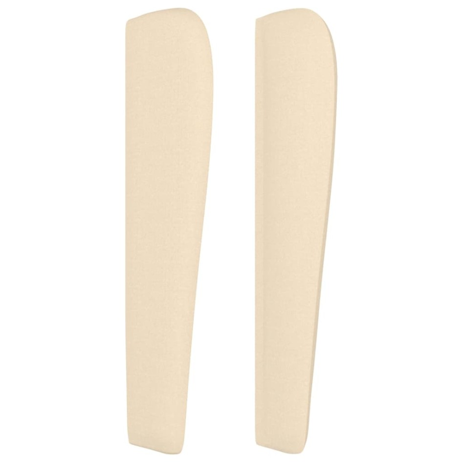 Cabecero con orejas de tela color crema 147x23x118/128