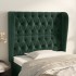 Cabecero con orejas de terciopelo verde oscuro 93x23x118/128