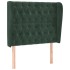 Cabecero con orejas de terciopelo verde oscuro 93x23x118/128
