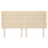 Cabecero con orejas de tela color crema 203x23x118/128