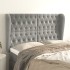 Cabecero con orejas de terciopelo gris claro 163x23x118/128