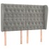 Cabecero con orejas de terciopelo gris claro 163x23x118/128