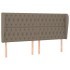 Cabecero con orejas de tela gris taupe 183x23x118/128