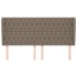 Cabecero con orejas de tela gris taupe 183x23x118/128