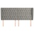 Cabecero con orejas de terciopelo gris claro 183x23x118/128