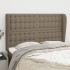 Cabecero con orejas de tela gris taupe 147x23x118/128
