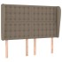 Cabecero con orejas de tela gris taupe 147x23x118/128