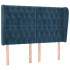 Cabecero con orejas de terciopelo azul oscuro 147x23x118/128
