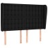 Cabecero con orejas de tela negro 147x23x118/128