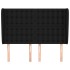 Cabecero con orejas de tela negro 147x23x118/128