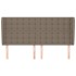 Cabecero con orejas de tela gris taupe 163x23x118/128
