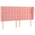 Cabecero con orejas de terciopelo rosa 163x23x118/128