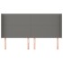 Cabecero con orejas de tela gris oscuro 203x16x118/128
