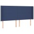 Cabecero con orejas de tela azul 203x16x118/128