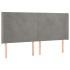 Cabecero con orejas de terciopelo gris claro 163x16x118/128