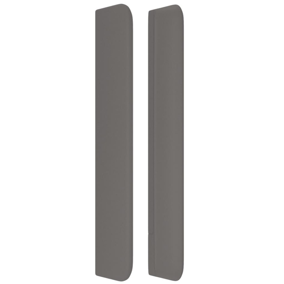 Cabecero con orejas cuero sintético gris 183x16x118/128