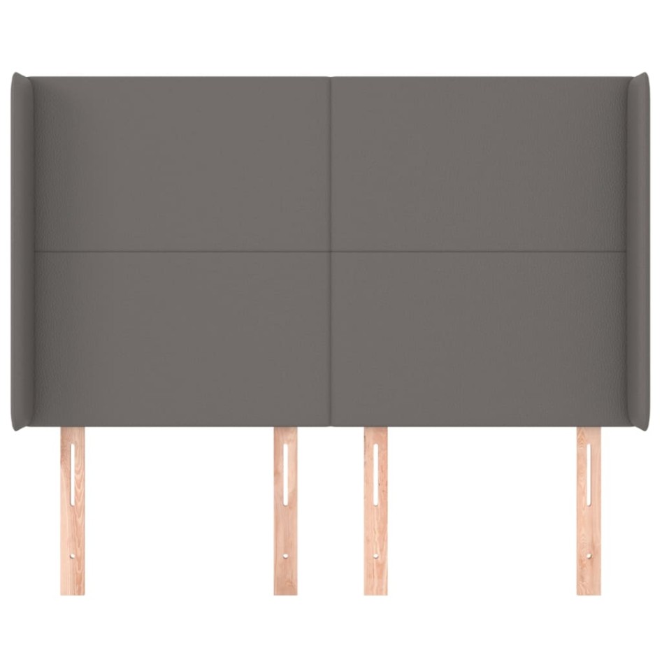 Cabecero con orejas cuero sintético gris