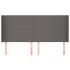 Cabecero con orejas de cuero sintético gris 203x16x118/128