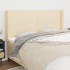 Cabecero con orejas de tela color crema 183x16x118/128