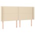 Cabecero con orejas de tela color crema 183x16x118/128