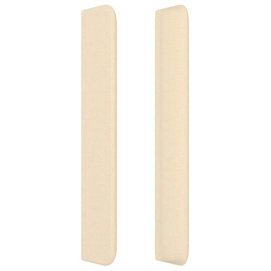 Cabecero con orejas de tela color crema 183x16x118/128