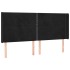 Cabecero con orejas de terciopelo negro 203x16x118/128