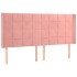 Cabecero con orejas de terciopelo rosa 183x16x118/128