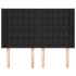 Cabecero con orejas de cuero sintético negro 147x16x118/128