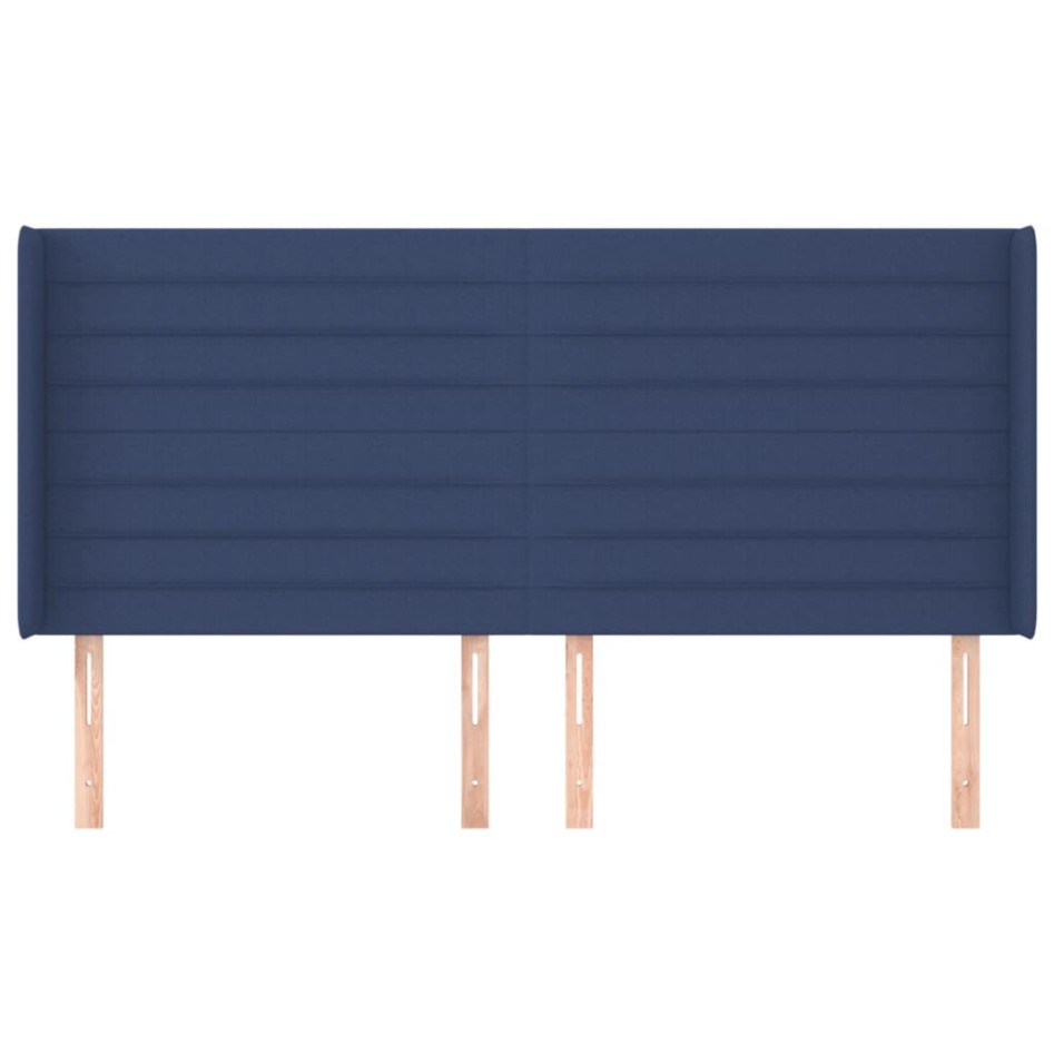 Cabecero con orejas de tela azul 183x16x118/128