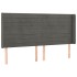 Cabecero con orejas de terciopelo gris oscuro 163x16x118/128