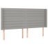 Cabecero con orejas de tela gris claro 203x16x118/128